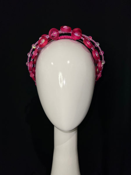 Pink Beaded Headband