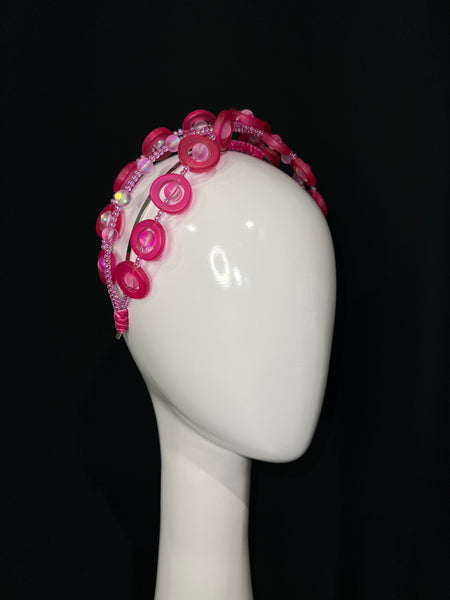 Pink Beaded Headband