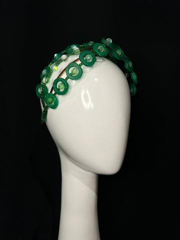 Green Beaded Headband